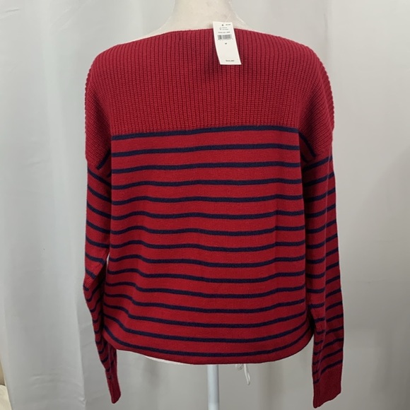 Gap Factory Red and Blue Striped Boatneck Sweater- NWT - Picture 10 of 14